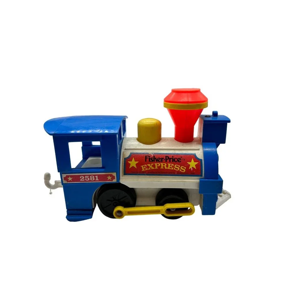 Vtg 1986 Fisher Price Circus Express Train 2581 Whistle Sound Engine‎ Pull Toy